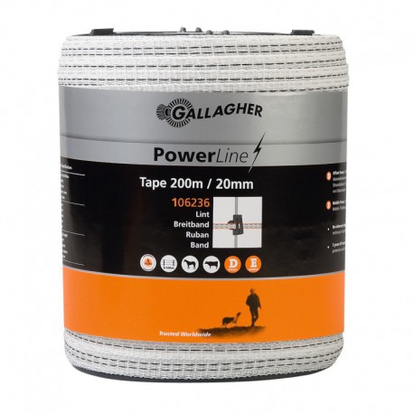 Cinta PowerLine blanca 20 mm 6 hilos