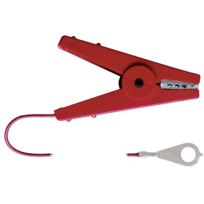 Pinza conexión roja - cable 1 m.