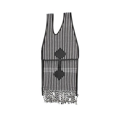 Alforja de lona negra blanca