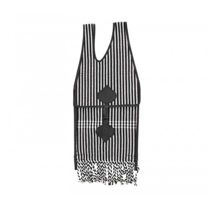 Alforja de lona negra blanca